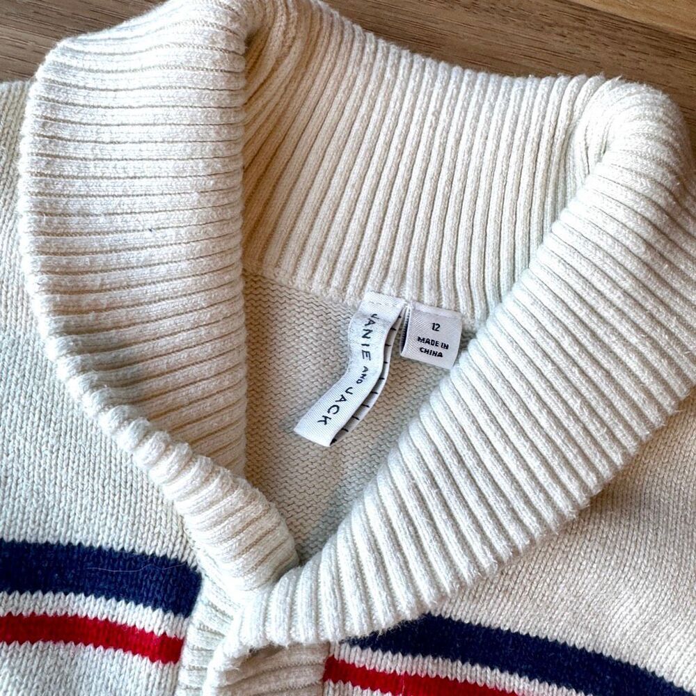 Janie & Jack Cozy Train Cardigan Intarsia Shawl Collar Grandpacore Sweater 12 - Picture 6 of 7